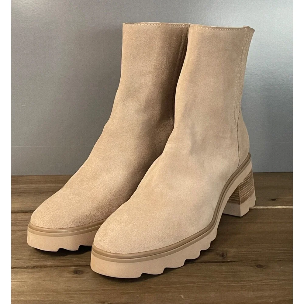 Dolce Vita Martey H2O Women's Size 10 Boots Taupe Suede Waterproof Block Heel - Picture 5 of 15